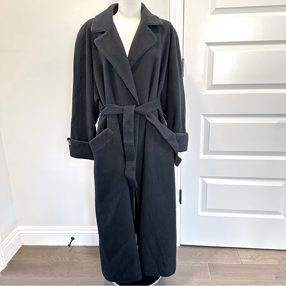 100% Cashmere Black Women's Trench Coat